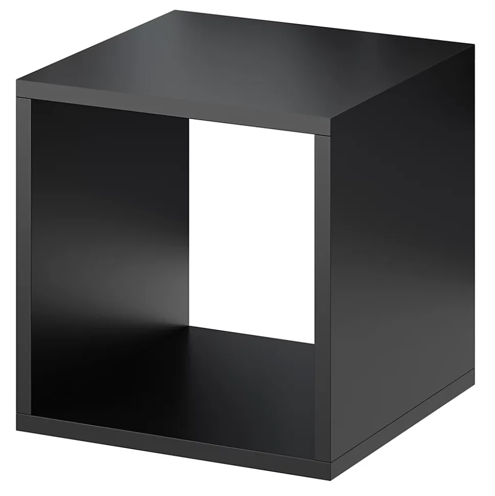 Étagère murale cube GoodHome Rigga noir L. 30 cm