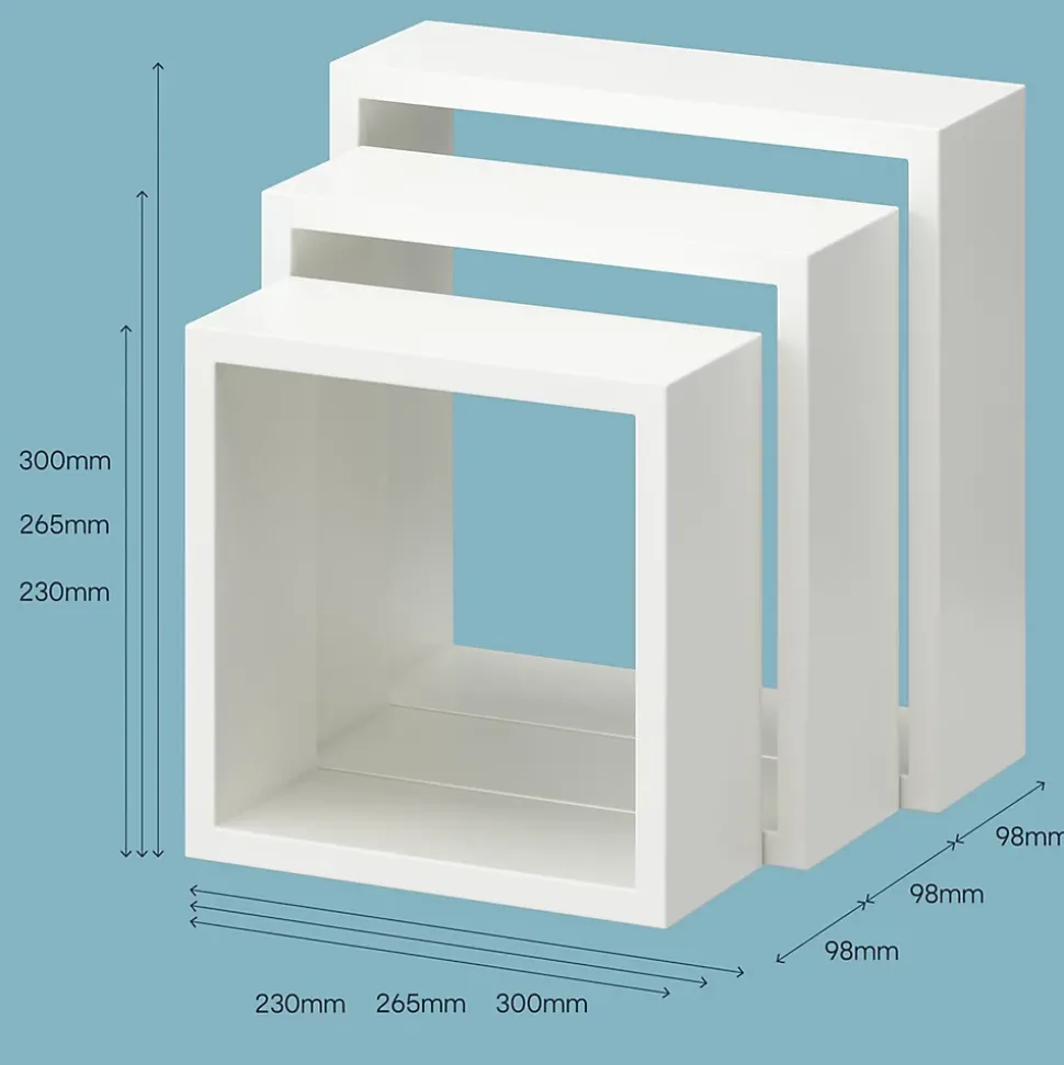 Étagère murale cube modulable Rigga Form, blanc vendue par 3 pièces