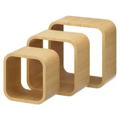 Étagère murale cube modulable Cusko Form, bois effet chêne vendue par 3 pièces