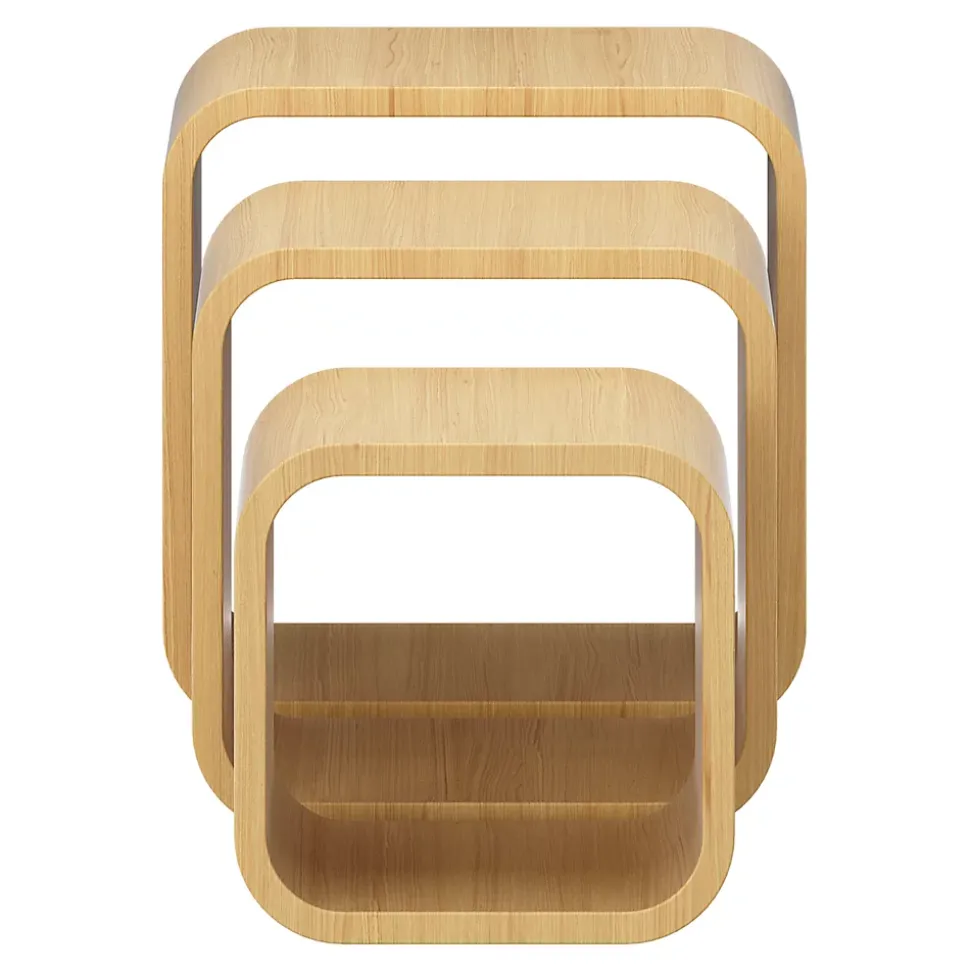 Étagère murale cube modulable Cusko Form, bois effet chêne vendue par 3 pièces