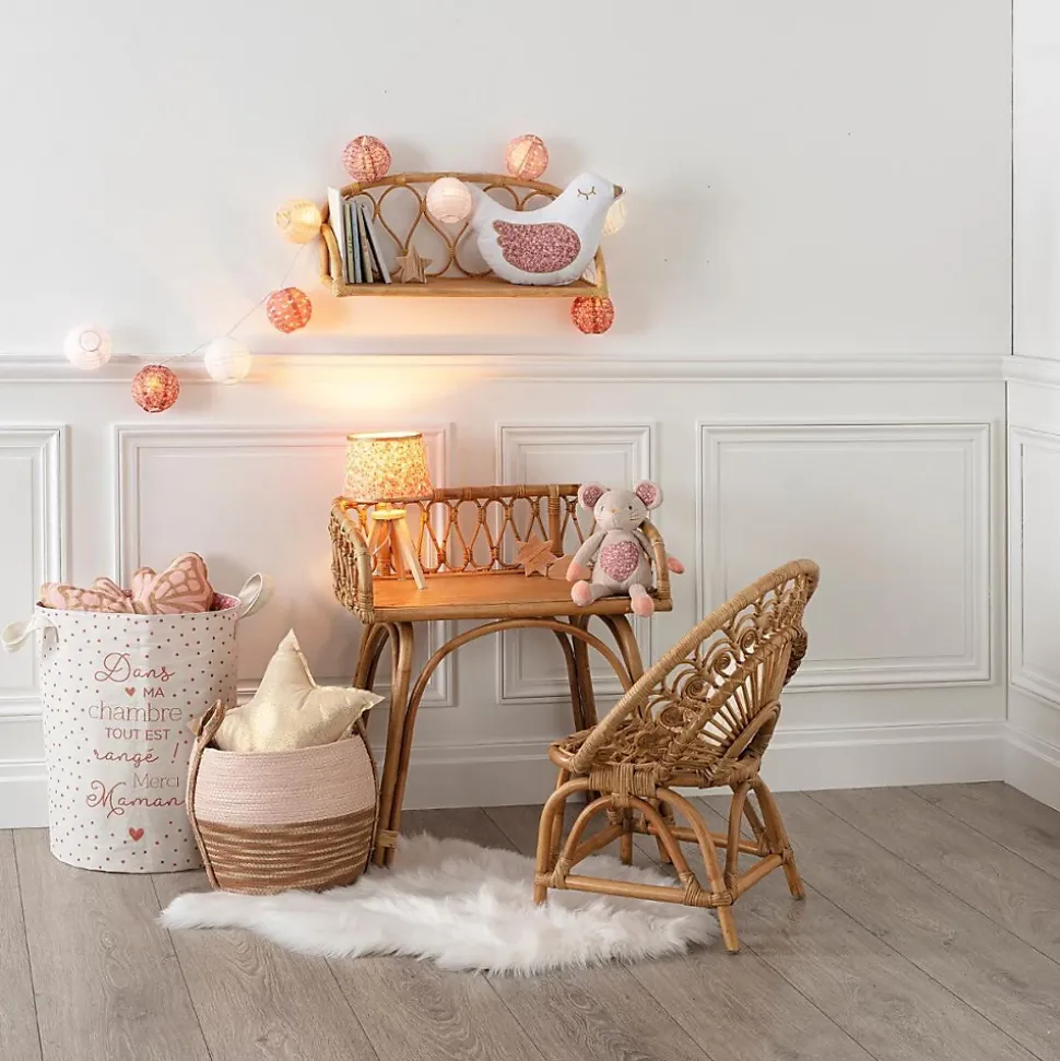 Étagère murale enfant Retro - rotin 57x24 cm - Atmosphera