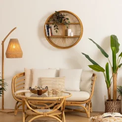 Étagère murale Ina - bambou - D70 cm - Atmosphera