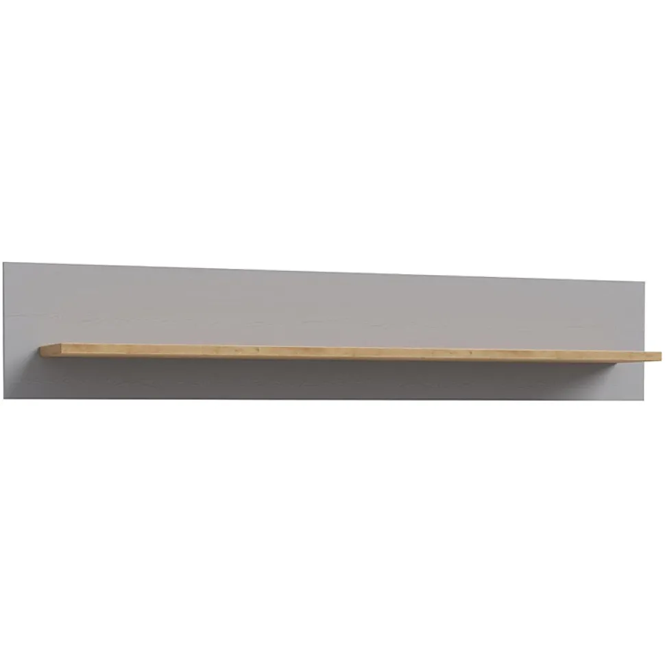 Étagère murale L160 cm revêtement décor chêne et gris clair - ANTIBES