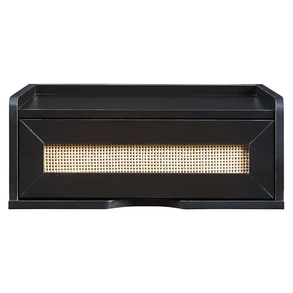 Étagère murale Ljuredsoo 40 x 30 x 17 cm noir aspect rotin en.casa