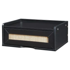 Étagère murale Ljuredsoo 40 x 30 x 17 cm noir aspect rotin en.casa