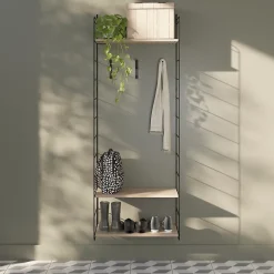 Étagère murale modulable 3 tablettes et 2 échelles effet chêne GoodHome Rigga H. 171,2 x L. 60 x P. 29 cm