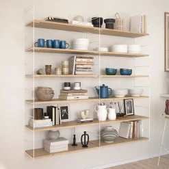 Étagère murale modulable 12 tablettes et 3 échelles pin massif GoodHome Rigga H. 171,2 x L. 160 x P. 29 cm