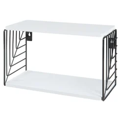 Étagère murale Moss 39 x 18 x 23 cm noir blanc en.casa