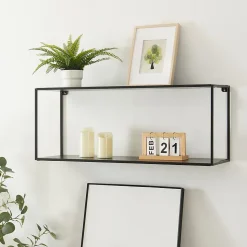 Étagère murale Notodden acier 90 x 25 x 35 cm noir en.casa