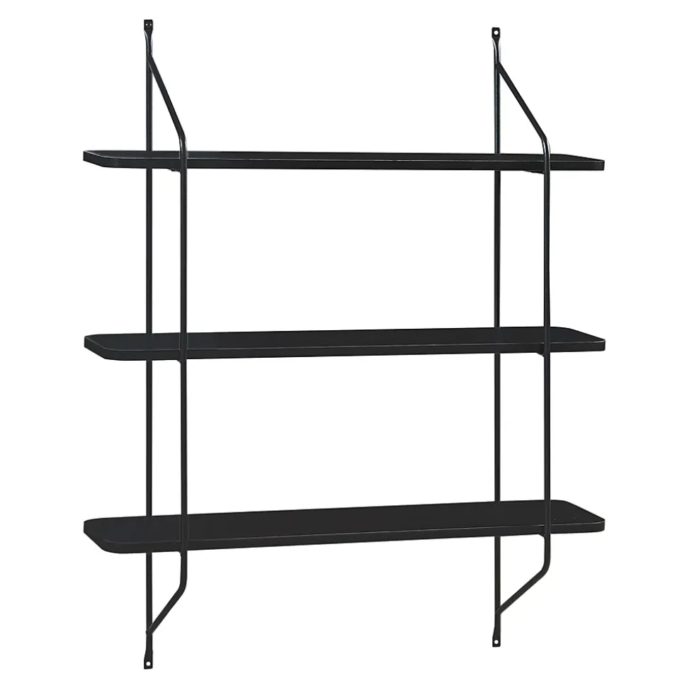 Étagère murale Oestfold 100 x 80 x 21 cm noir en.casa
