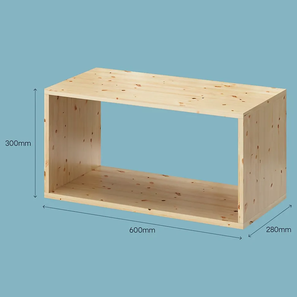 Étagère murale rectangulaire en pin massif GoodHome Rigga L. 60 cm
