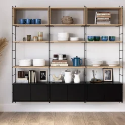 Étagère murale rectangulaire avec portes GoodHome Rigga noir L. 60 cm