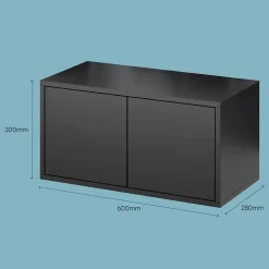 Étagère murale rectangulaire avec portes GoodHome Rigga noir L. 60 cm