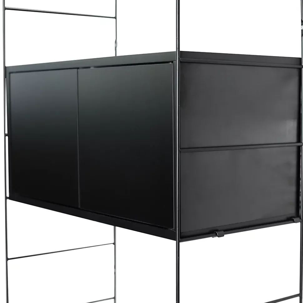 Étagère murale rectangulaire avec portes GoodHome Rigga noir L. 60 cm