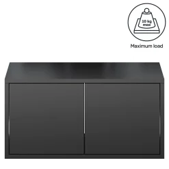 Étagère murale rectangulaire avec portes GoodHome Rigga noir L. 60 cm