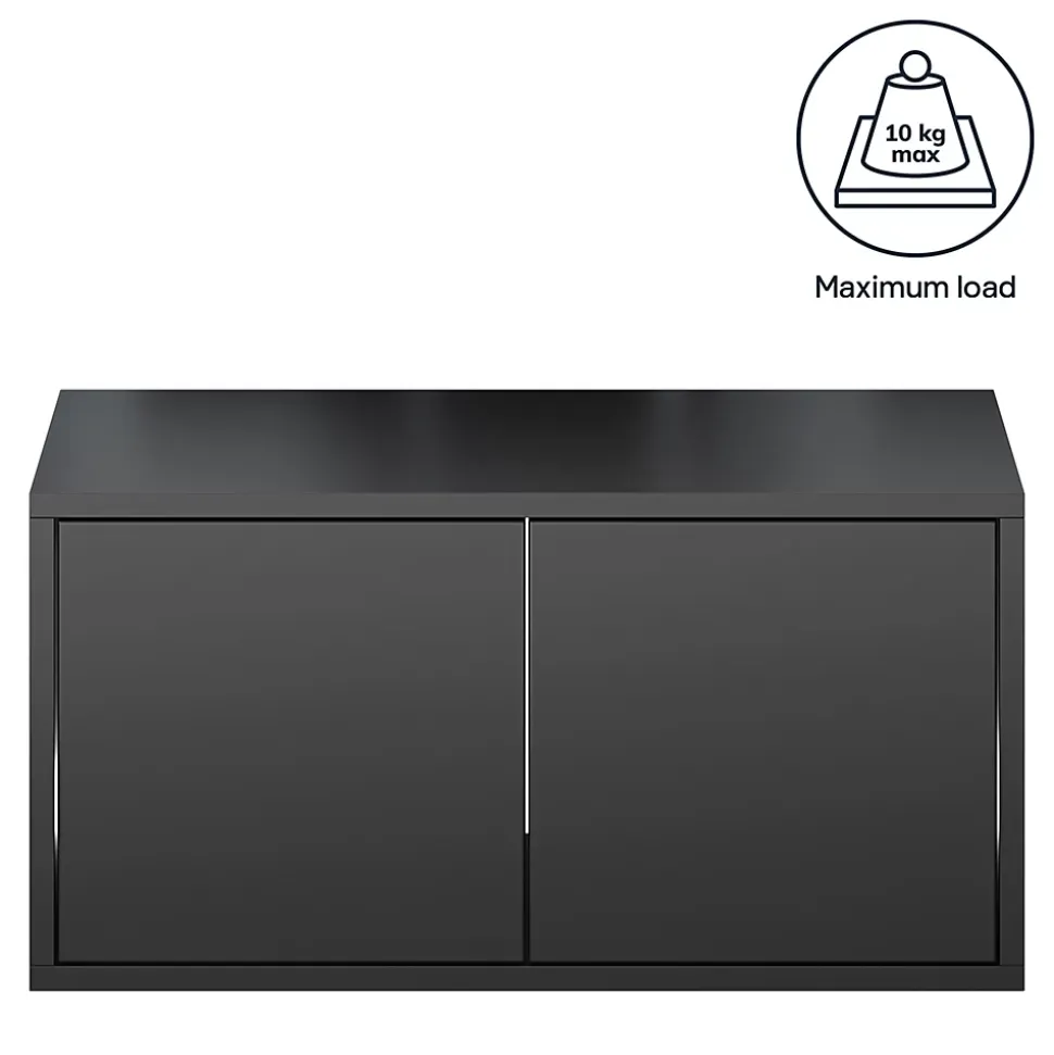 Étagère murale rectangulaire avec portes GoodHome Rigga noir L. 60 cm