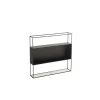 Étagère murale rectangulaire en métal noir et verre - LUCE
