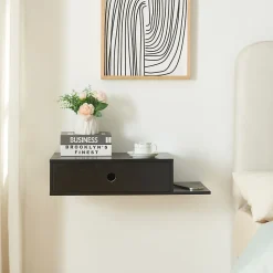 Étagère murale Stor 65 x 30 x 15 cm noir en.casa