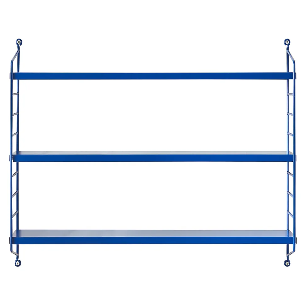 Étagère murale Strängnäs à 3 niveaux modulables 50 x 60 x 15 cm bleu en.casa