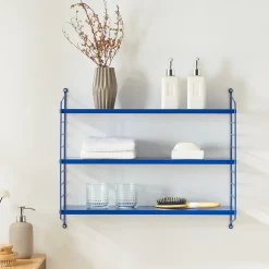 Étagère murale Strängnäs à 3 niveaux modulables 50 x 60 x 15 cm bleu en.casa