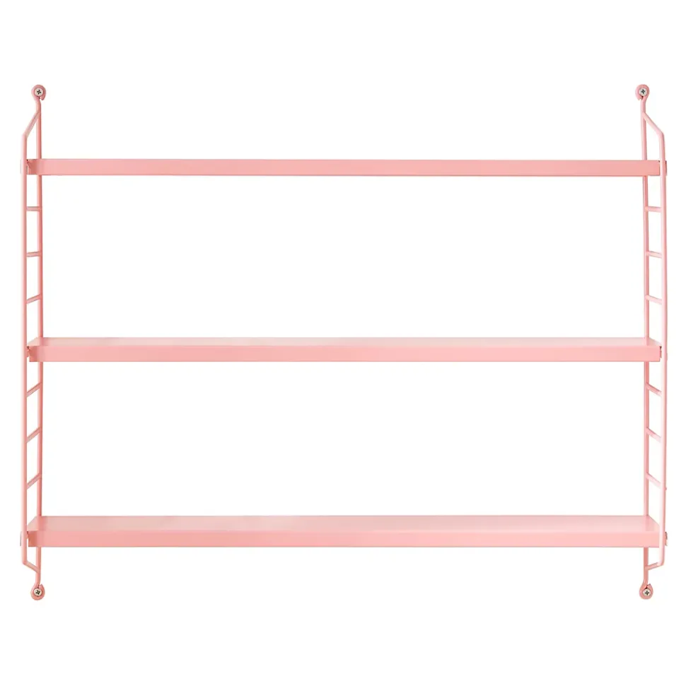 Étagère murale Strängnäs à 3 niveaux modulables 50 x 60 x 15 cm rose en.casa