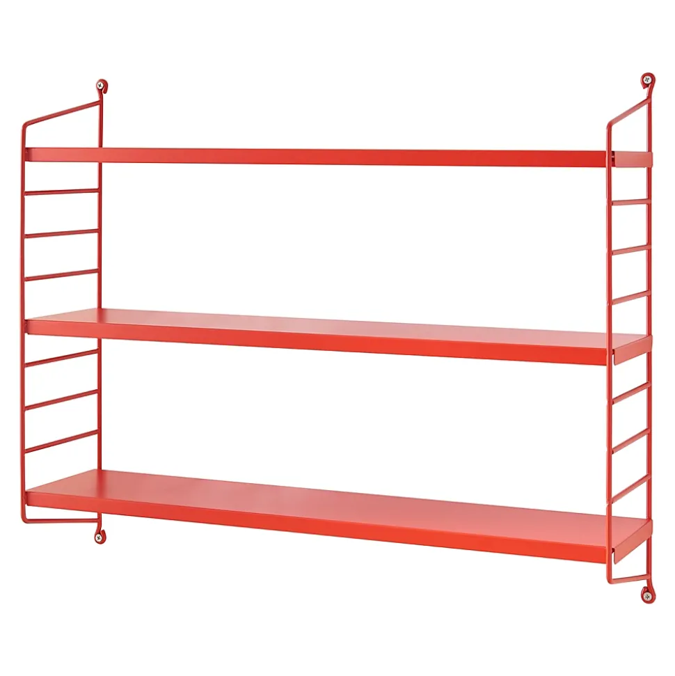 Étagère murale Strängnäs à 3 niveaux modulables 50 x 60 x 15 cm rouge en.casa