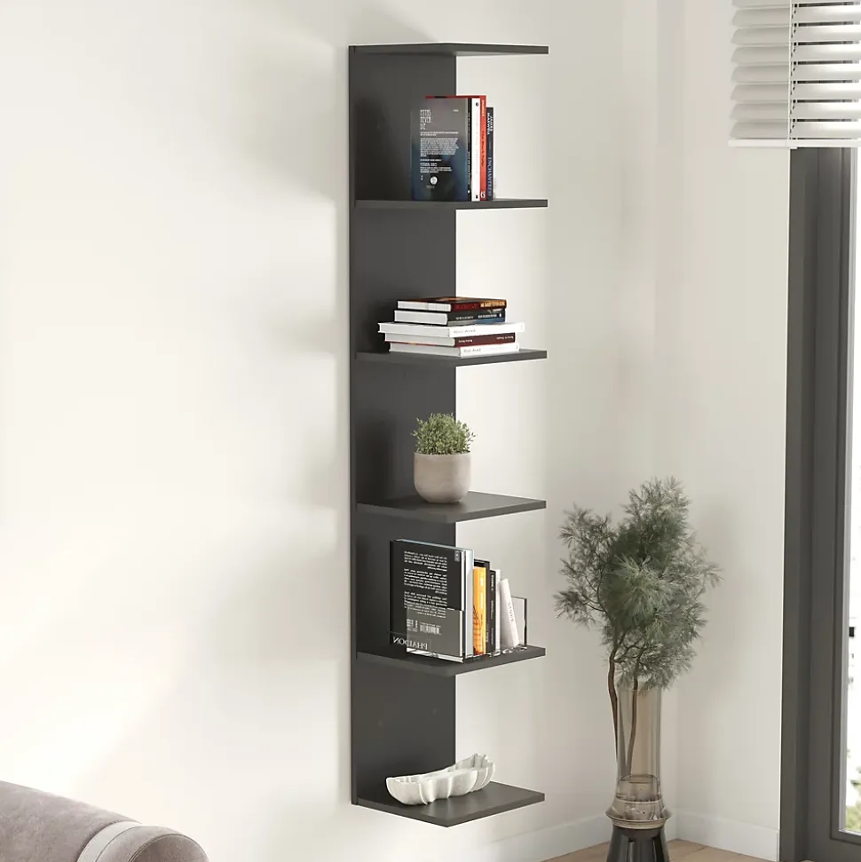 Étagère murale Surahammar 180 x 35 x 32 cm noir en.casa