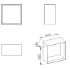 Étagère murale suspendue carré design en MDF, résistant à l'humidité, laqué 7 fois - 32x32x17,7cm - ARCTIC 320 - Blanc mat