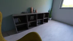 Étagère ouverte effet chêne grisé GoodHome Atomia H. 75 x L. 200 x P. 45 cm