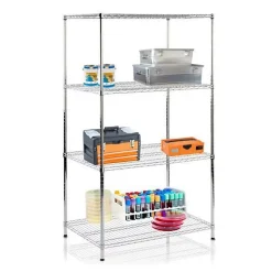 Étagère pour charge lourde Meuble de rangement Himalaya Chromé 4 Étages 200 x 90 x 60 cm, Charge Max 750 kg - Floordirekt