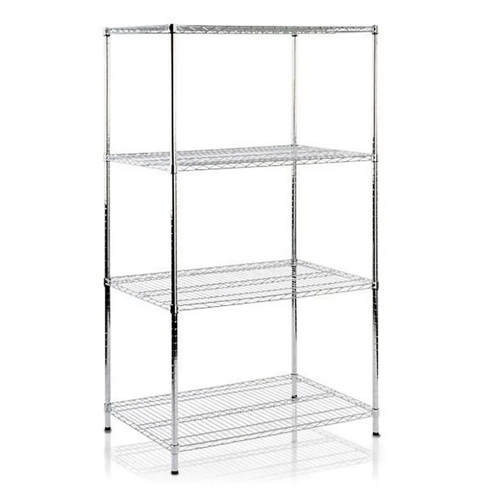Étagère pour charge lourde Meuble de rangement Himalaya Chromé 4 Étages 90 x 60 x 160 cm, Charge Max 750 kg - Floordirekt
