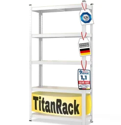 Étagère pour charge lourde 5 Étages Blanc 220 x 90 x 45 cm, Charge Max 875 kg