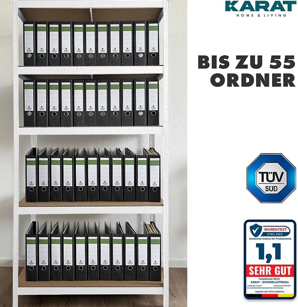 Étagère pour charge lourde 5 Étages Blanc 220 x 90 x 45 cm, Charge Max 875 kg