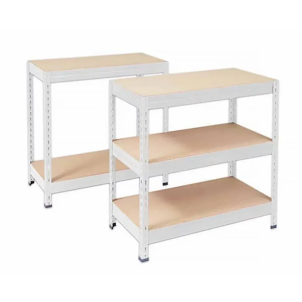 Étagère pour charge lourde 5 Étages Blanc 220 x 90 x 45 cm, Charge Max 875 kg