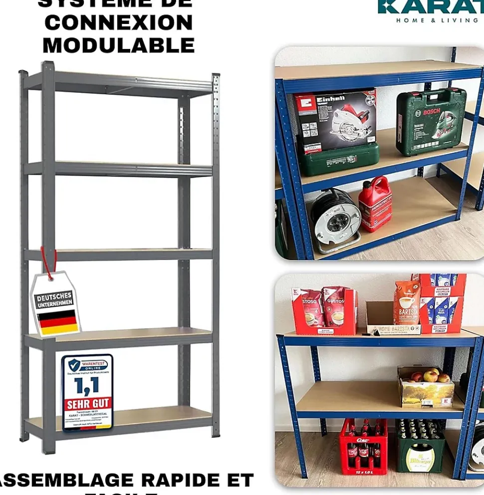 Étagère pour charge lourde Gris anthracite 180 x 120 x 45 cm, Charge Max : 1250 kg