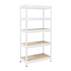 Étagère pour charge lourde 5 Étages Blanc 180 x 90 x 45 cm, Charge Max 875 kg