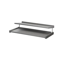 Étagère range chaussures coulissante en acier gris GoodHome Atomia L. 96,4 x P. 50 cm