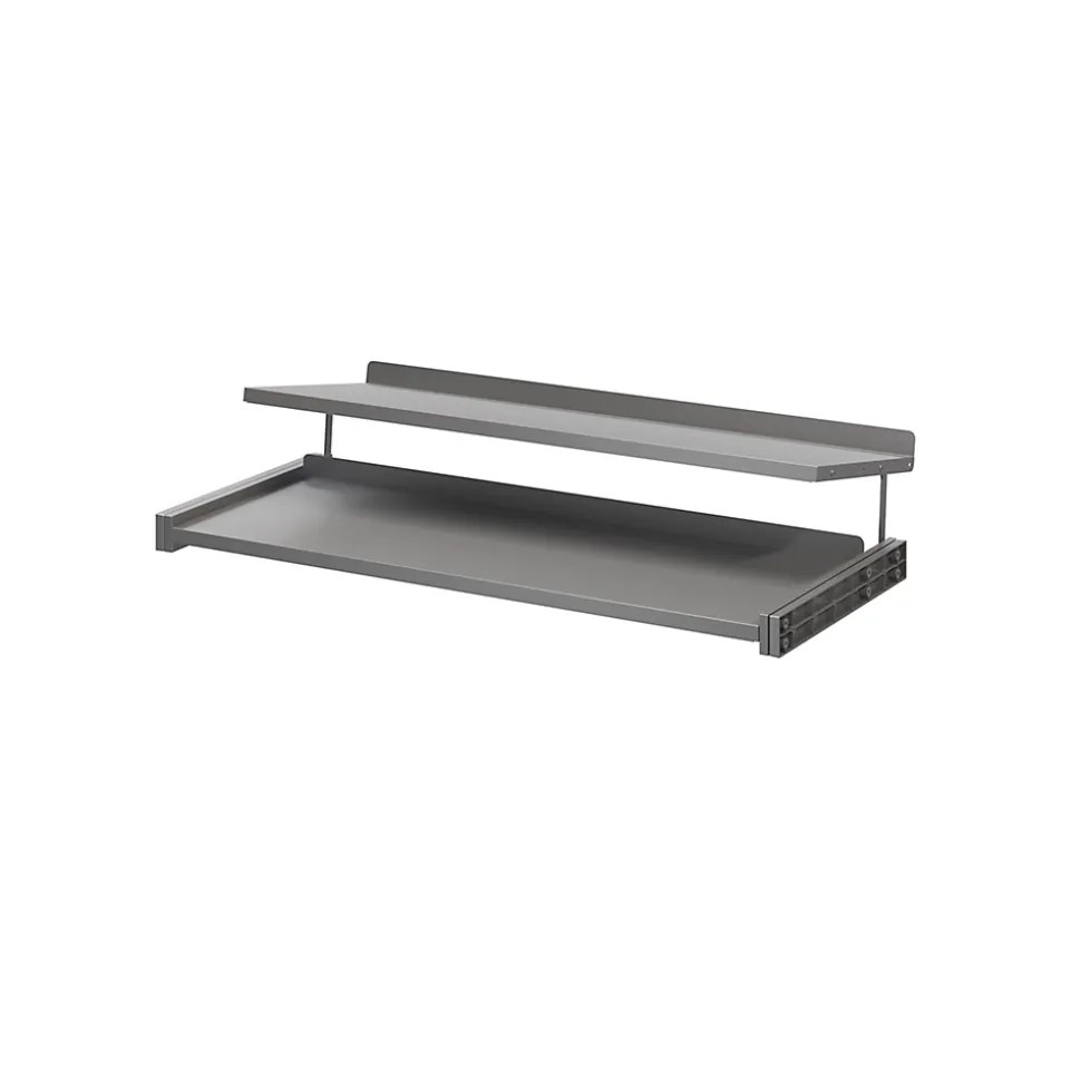 Étagère range chaussures coulissante en acier gris GoodHome Atomia L. 96,4 x P. 50 cm