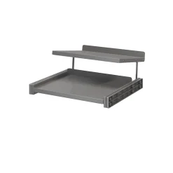 Étagère range chaussures coulissante en acier gris GoodHome Atomia L. 46,4 x P. 50 cm