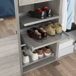 Étagère range chaussures coulissante en acier gris GoodHome Atomia L. 46,4 x P. 50 cm