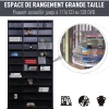 Étagère rangement CD/DVD - 1116 CDs 33 compartiments réglables en hauteur - 102 x 24 x 195 cm - effet bois