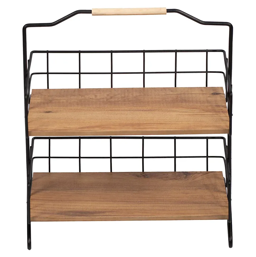 Étagère Sallingsund avec 2 surfaces de stockage pour salle de bain noir effet bois en.casa