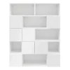 Étagère semi ouverte blanche brillante GoodHome Atomia H. 187,5 x L. 150 x P. 37 cm