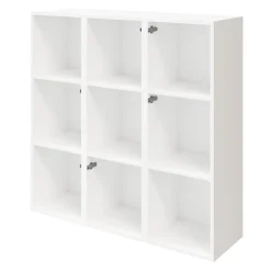 Étagère semi ouverte blanche 9 cases avec 6 portes GoodHome Atomia H. 112,5 x L. 112,5 x P. 37 cm
