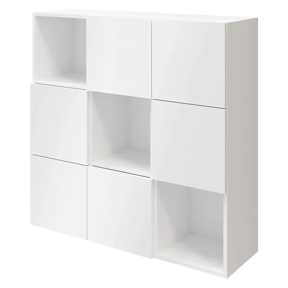 Étagère semi ouverte blanche 9 cases avec 6 portes GoodHome Atomia H. 112,5 x L. 112,5 x P. 37 cm
