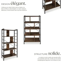 Étagère style industriel avec des pieds en plastique réglables en hauteur