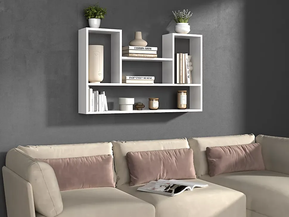Étagère suspendue, blanche, 100 x 60 x 16 cm