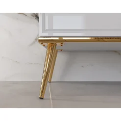 Étagère Vitrine blanc avec pieds dorés 55 cm DARRBY