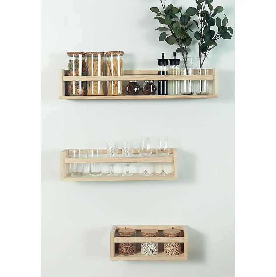 Étagères à épices en bois de pin 60cm