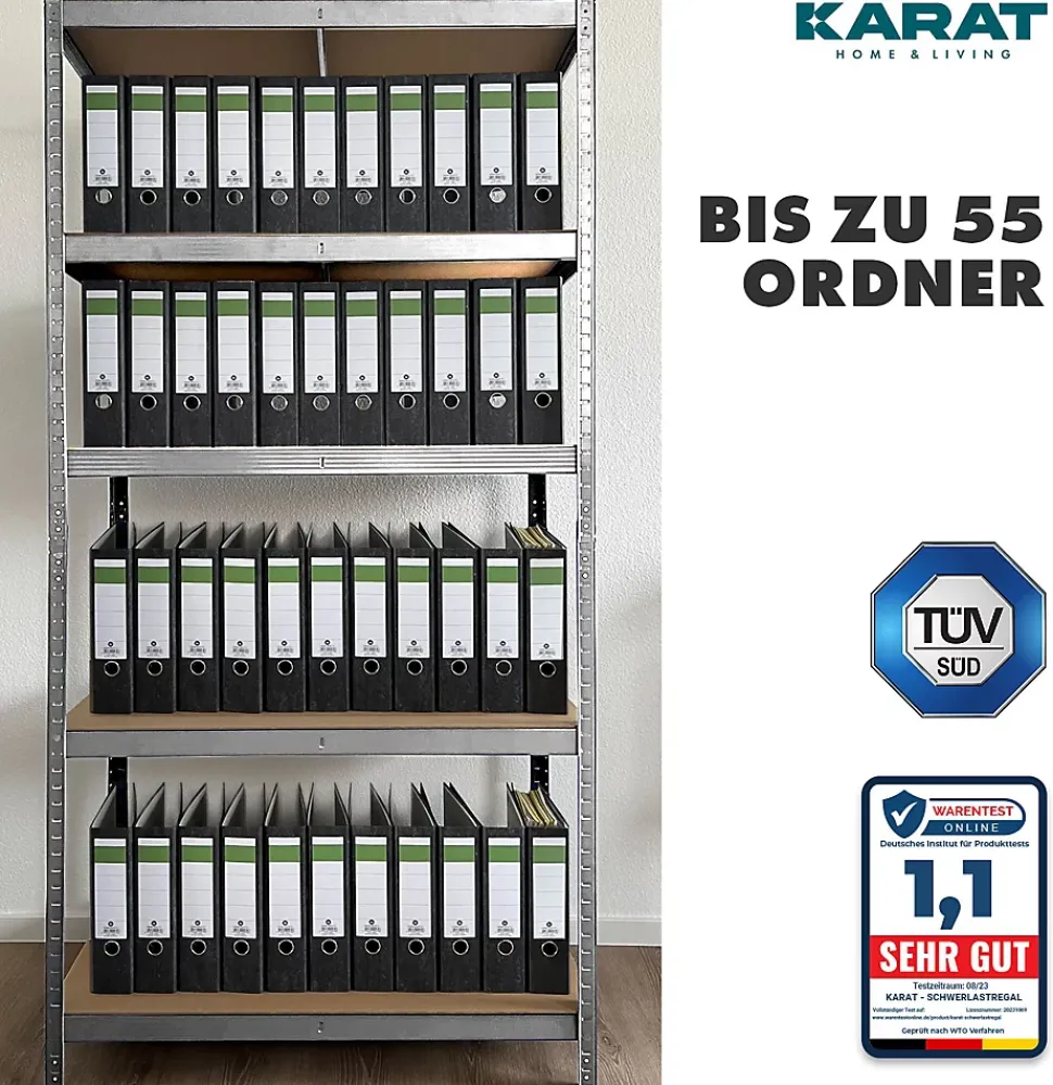 Étagères pour charges Lourdes Titan, Galvanisé, 150 x 75 x 30 cm